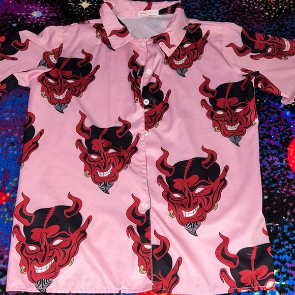 👹devil button down👹 - Picture 2 of 5